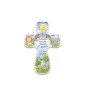 Croce in resina porcellanata della Creazione