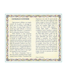 Biglietto con medaglia e preghiera Angelo Custode