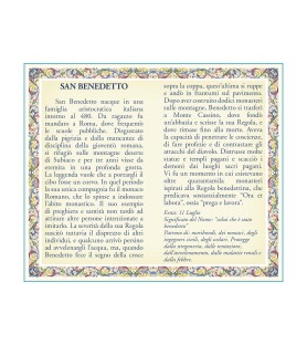 Biglietto con medaglia e preghiera San Benedetto
