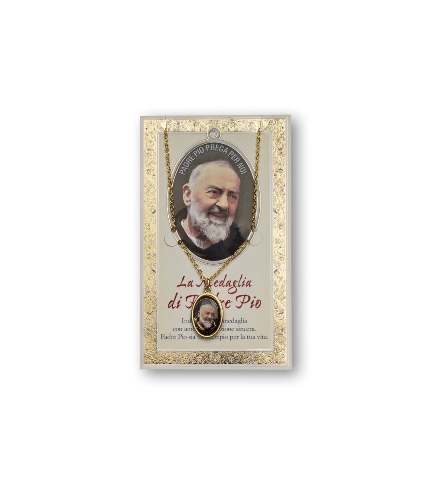 Biglietto con medaglia e preghiera Padre Pio Biglietto con medaglia e preghiera Padre Pio