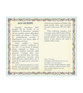 Biglietto con medaglia e preghiera San Giuseppe