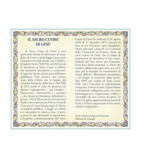 Biglietto con medaglia e preghiera Sacro Cuore di Gesù