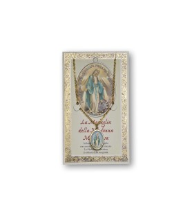 Biglietto con medaglia e preghiera Madonna Miracolosa