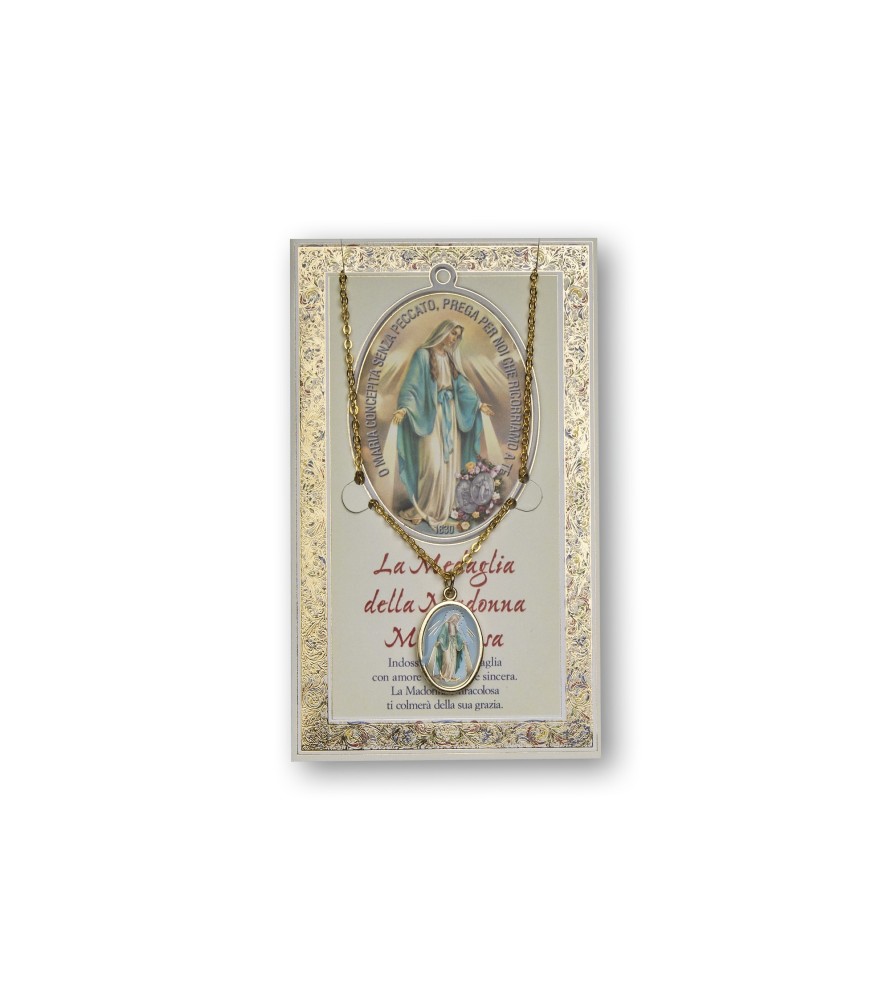 Biglietto con medaglia e preghiera Madonna Miracolosa Biglietto con medaglia e preghiera Madonna Miracolosa