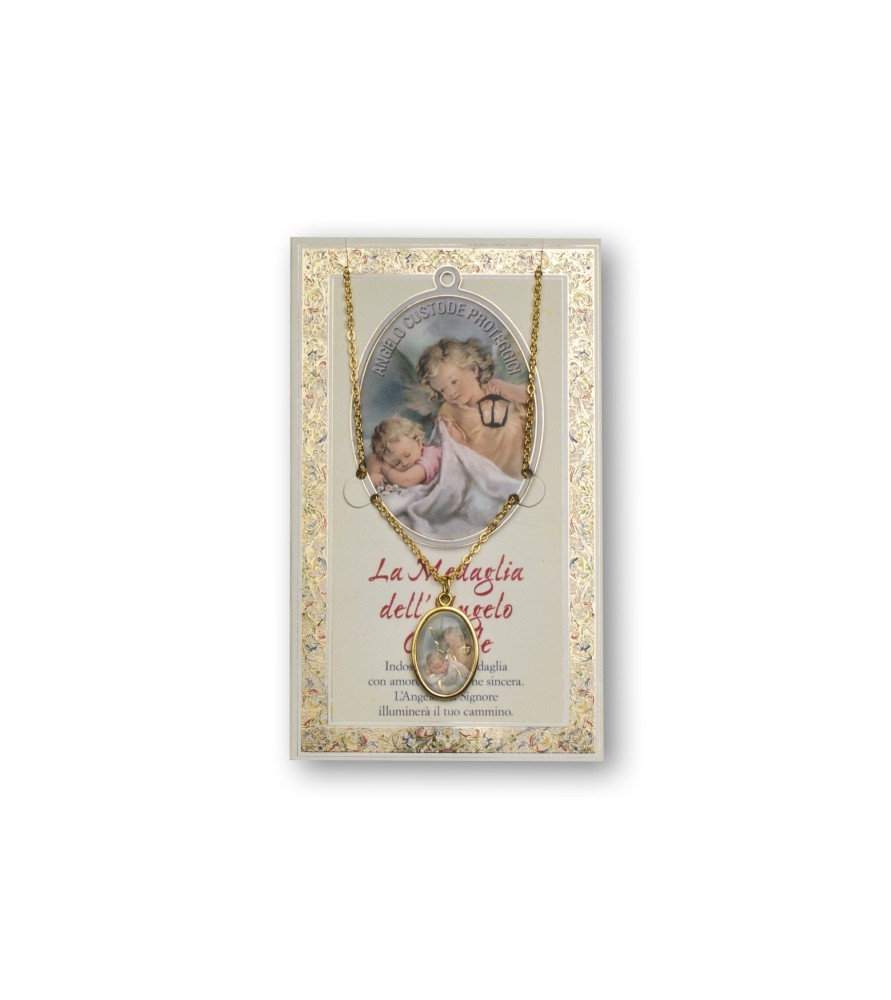 Biglietto con medaglia e preghiera Angelo Custode Biglietto con medaglia e preghiera Angelo Custode