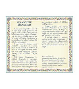 Biglietto con medaglia e preghiera San Michele