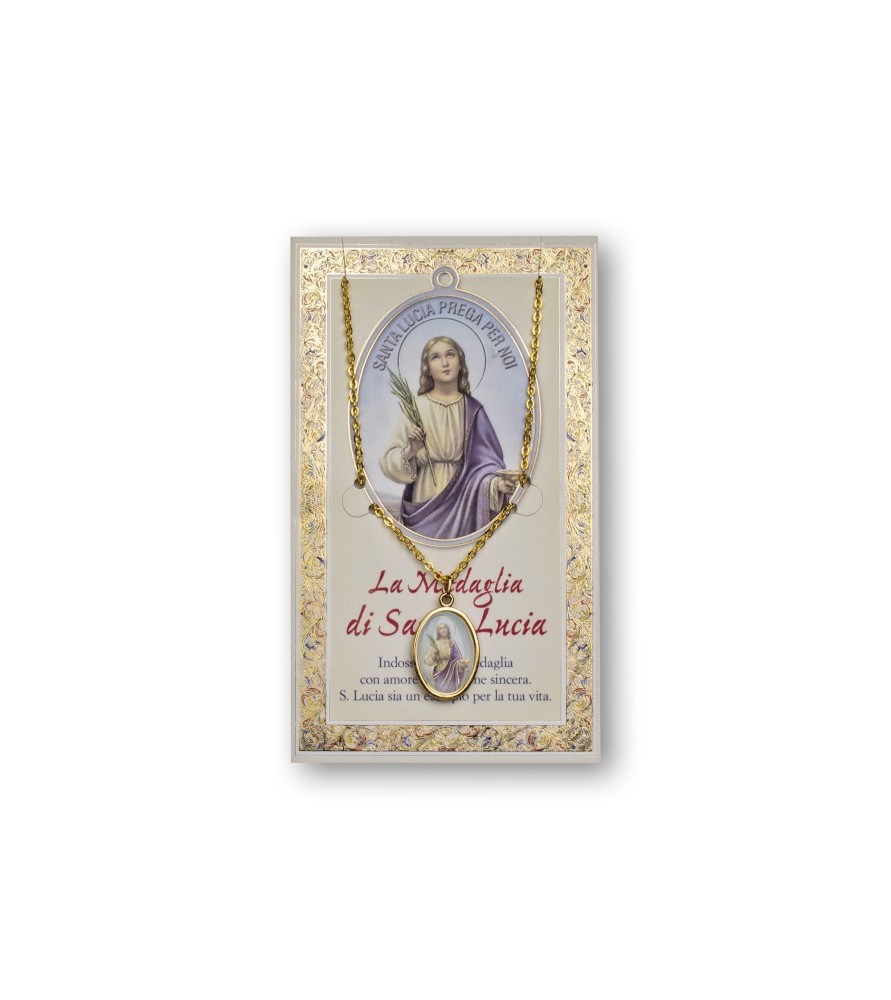 Biglietto con medaglia e preghiera Santa Lucia Biglietto con medaglia e preghiera Santa Lucia