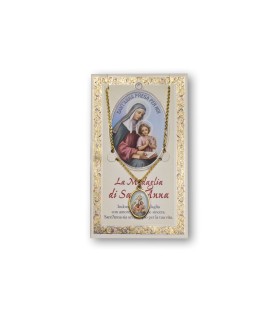 Biglietto con medaglia e preghiera Sant'Anna