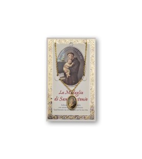 Biglietto con medaglia e preghiera Sant'Antonio