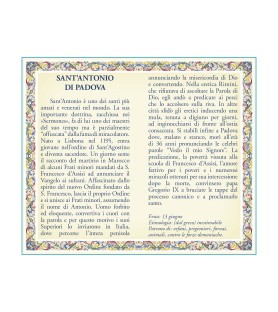 Biglietto con medaglia e preghiera Sant'Antonio