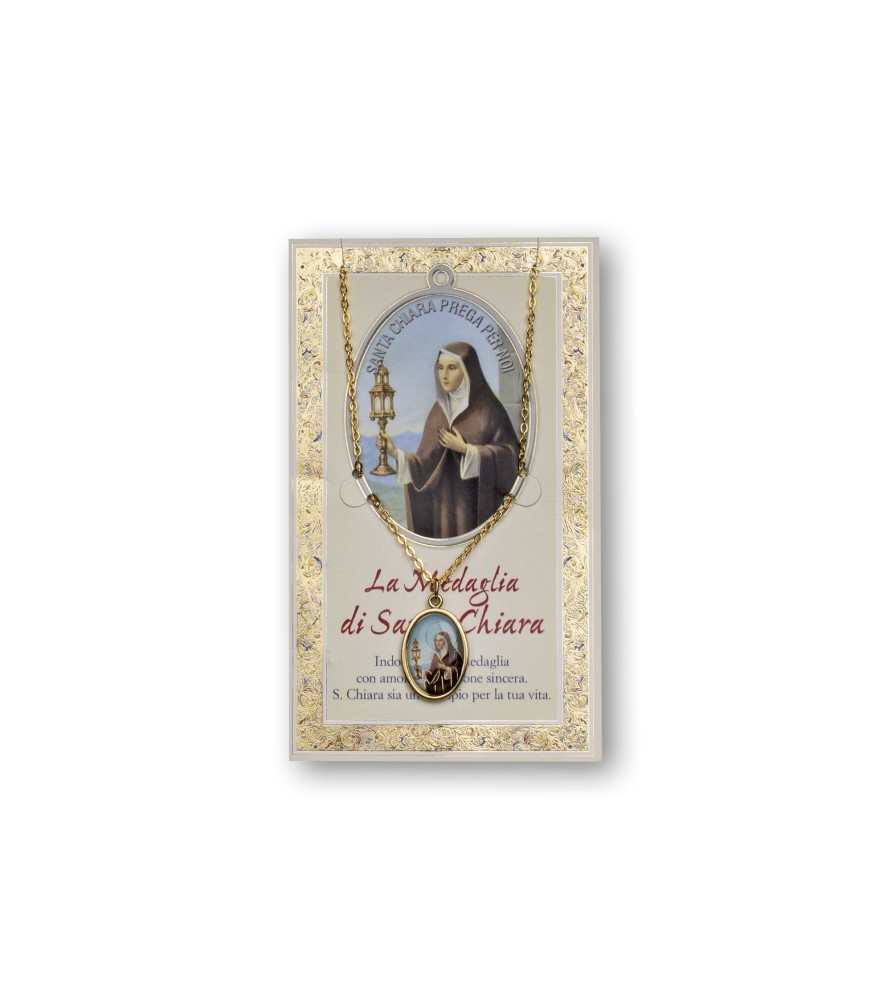 Biglietto con medaglia e preghiera Santa Chiara Biglietto con medaglia e preghiera Santa Chiara