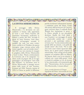 Biglietto con medaglia e preghiera Gesù Misericordioso