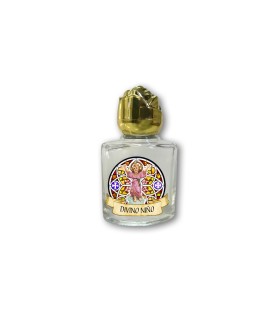 Bottiglietta da 10 ml in vetro con tappo dorato per Acqua Santa Divino Niño