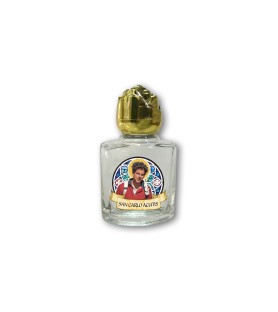 Bottiglietta da 10 ml in vetro con tappo dorato per Acqua Santa con immagine Carlo Acutis