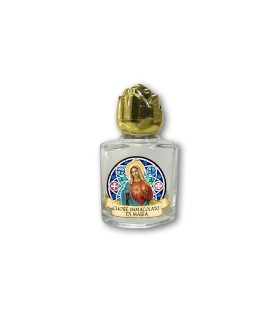 Bottiglietta da 10 ml in vetro con tappo dorato per Acqua Santa Cuore Immacolato di Maria