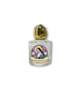 Bottiglietta da 10 ml in vetro con tappo dorato per Acqua Santa Maria Addolorata