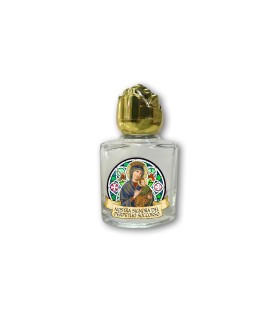 Bottiglietta da 10 ml in vetro con tappo dorato per Acqua Santa Perpetuo Soccorso