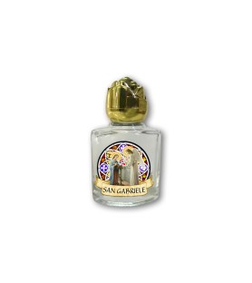 Bottiglietta da 10 ml in vetro con tappo dorato per Acqua Santa San Gabriele
