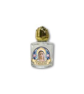 Bottiglietta da 10 ml in vetro con tappo dorato per Acqua Santa Madonna di Medjugorje