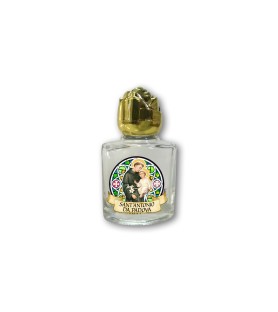 Bottiglietta da 10 ml in vetro con tappo dorato per Acqua Santa Sant'Antonio da Padova