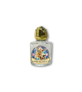 Bottiglietta da 10 ml in vetro con tappo dorato per Acqua Santa San Michele