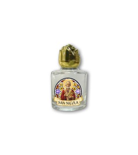 Bottiglietta da 10 ml in vetro con tappo dorato per Acqua Santa San Nicola