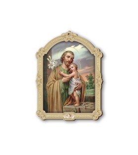 Quadretto di San Giuseppe in cornice barocca