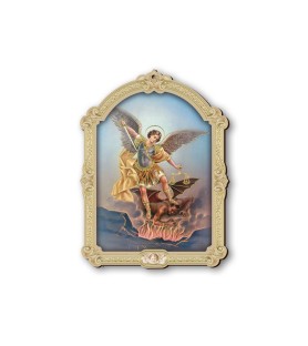 Quadretto di San Michele Arcangelo in cornice barocca