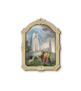 Quadretto della Madonna di Fatima in cornice barocca