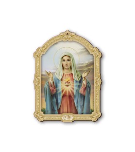 Quadretto del Cuore Immacolato di Maria in cornice barocca