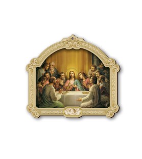 Quadretto dell'Ultima Cena in cornice barocca