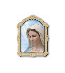 Quadretto della Madonna di Medjugorje in cornice barocca