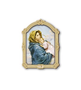 Quadretto della Madonna con bambino in cornice barocca