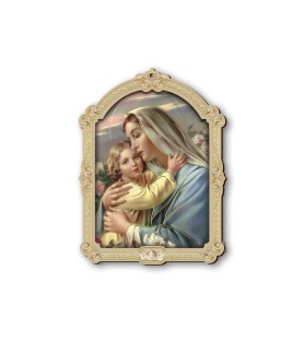 Quadretto della Madonna con bambino in cornice barocca