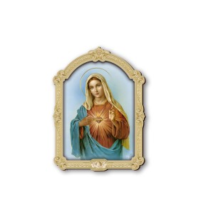 Quadretto del Cuore Immacolato di Maria in cornice barocca