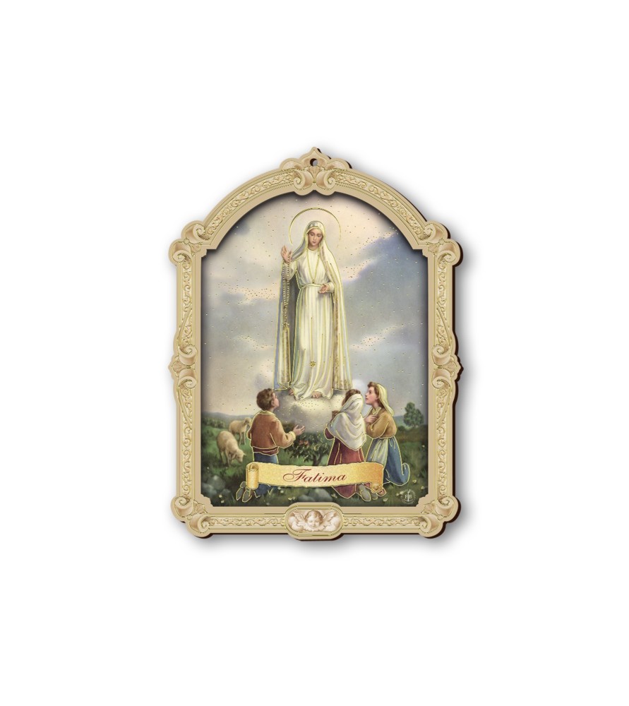 Quadretto della Madonna di Fatima in cornice barocca Quadretto della Madonna di Fatima in cornice barocca