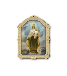 Quadretto della Madonna del Carmelo in cornice barocca