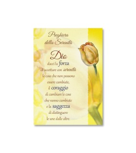 25 Cartoncini  in carta perlata con la Preghiera della Serenità