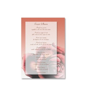 25 Cartoncini  in carta perlata con il testo Scopri l'amore
