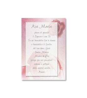 25 Cartoncini  in carta perlata con la preghiera Ave Maria
