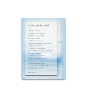 25 Cartoncini  in carta perlata con il testo Cristo non ha mani