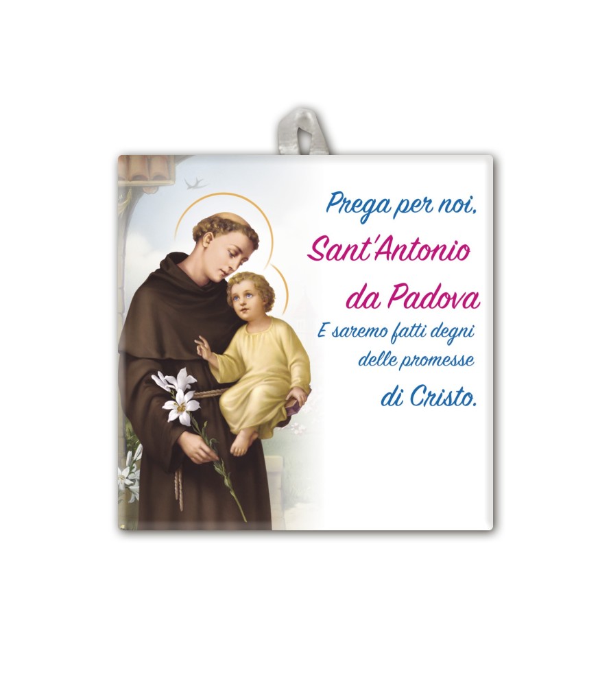 Piastrella di Sant'Antonio 10 x 10 cm in scatola regalo