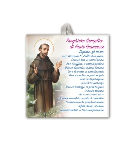 Piastrella di San Francesco 10 x 10 cm in scatola regalo