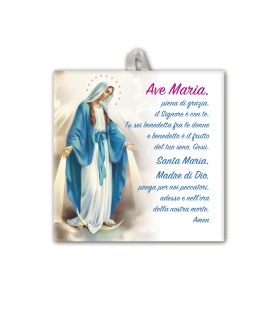 Piastrella della Madonna Miracolosa 10 x 10 cm in scatola regalo