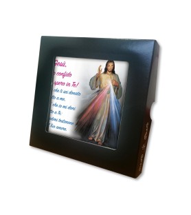 Piastrella di Gesù Misericordioso 10 x 10 cm in scatola regalo