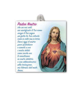 Piastrella del Sacro Cuore di Gesù 10 x 10 cm in scatola regalo