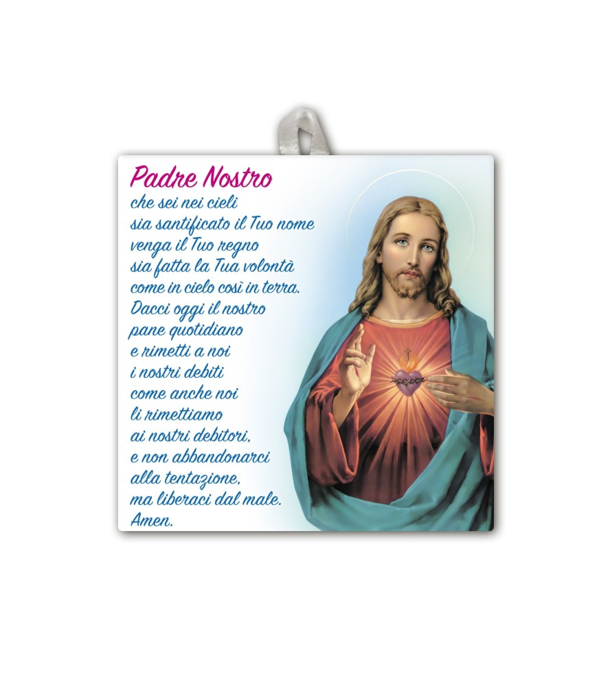 Piastrella del Sacro Cuore di Gesù 10 x 10 cm in scatola regalo Piastrella del Sacro Cuore di Gesù 10 x 10 cm in scatola regalo