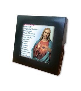 Piastrella del Sacro Cuore di Gesù 10 x 10 cm in scatola regalo