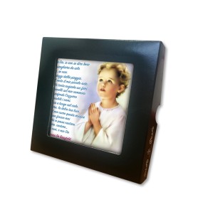 Piastrella di un ragazzo in preghiera 10 x 10 cm in scatola regalo