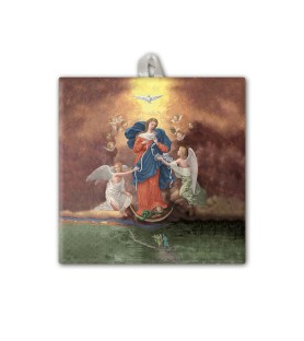 Piastrella di Maria che scioglie i nodi 10 x 10 cm in scatola regalo